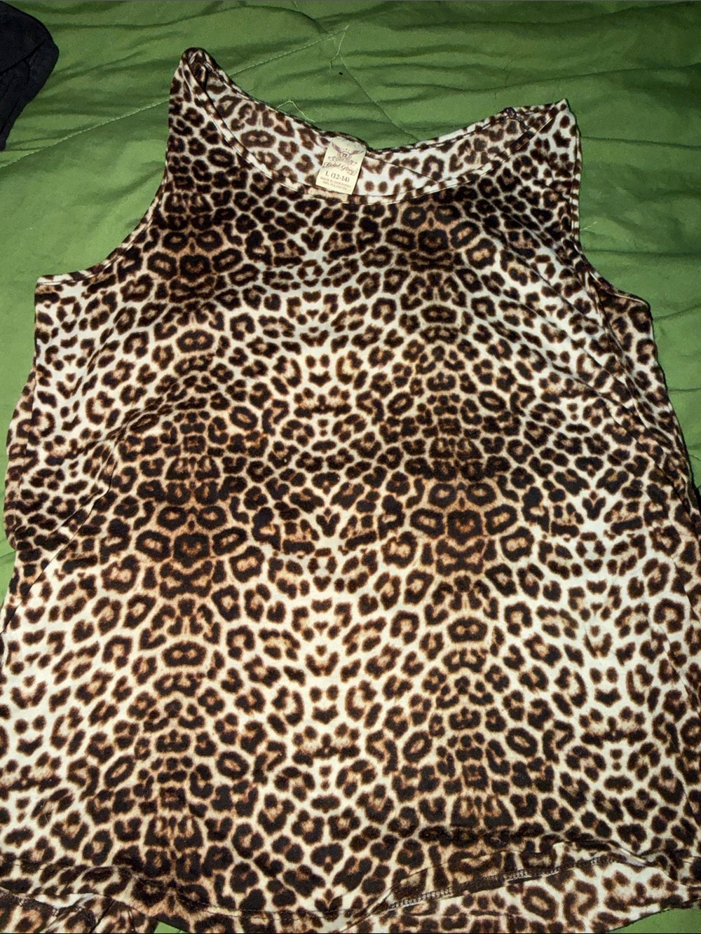 Faded Glory Leopard Print Tank Top - Brown/Cream